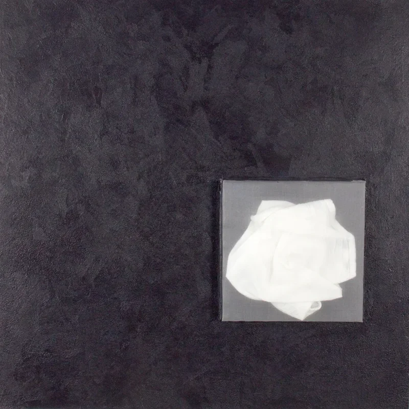 Keepsafe
2016
Silk, cotton, acrylic, paper fiber, wood panel
24 x 24 x 3 inches