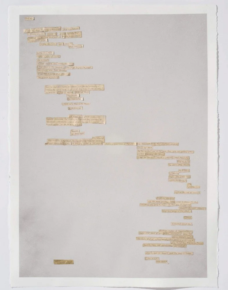 Guess It’s Art Now – Rearranged, 2010
Gold leaf on tissue paper
22 x 30 inches