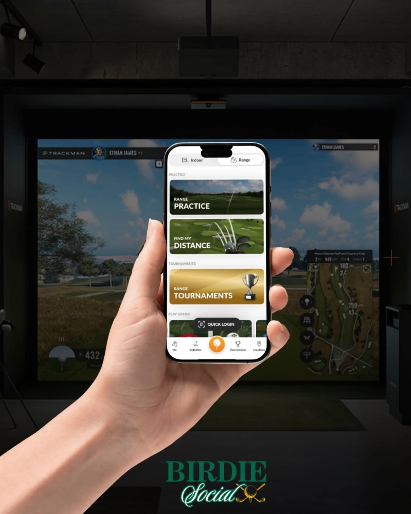Take your game with you. ⛳️

Download the app to track your stats, monitor your progress, and pick up right where you left off&mdash;every time you step into the bay.

📲No app? No problem.
You&rsquo;ll get a quick login code so you can jump in and p