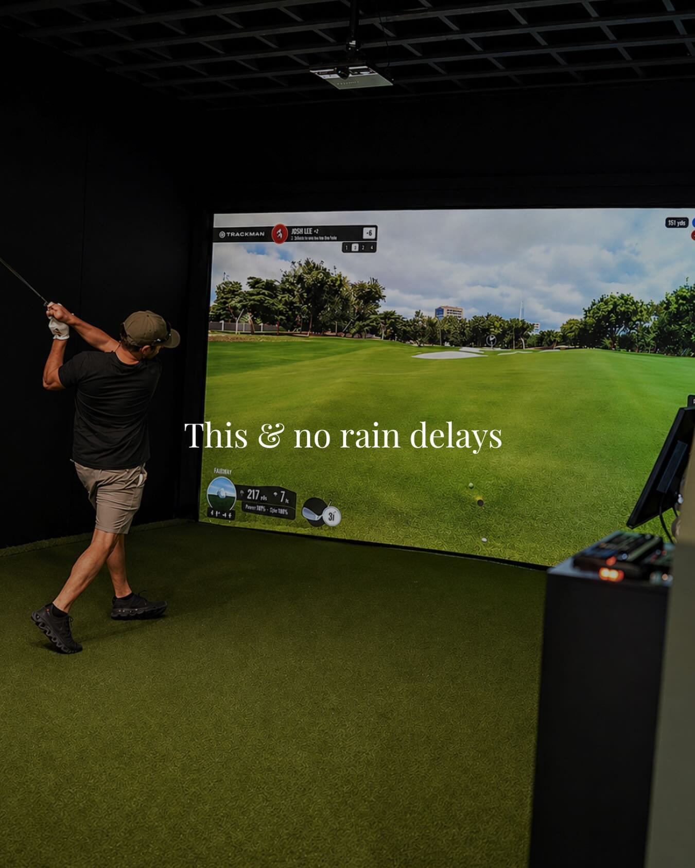 This > rain delays 

Perfect swings. Perfect conditions. Every time.

Skip the weather. Skip the wait. Play when you want.

Be an early birdie ⛳️
Founders memberships are live&mdash;limited availability.

#birdiesocial #indoorgolfsimulator #trackm
