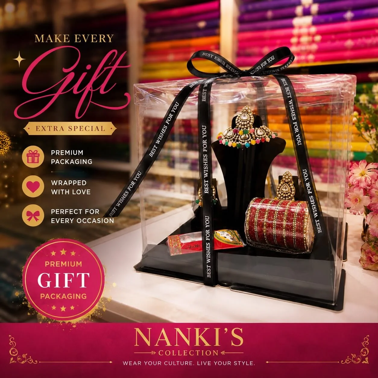 Luxury Packaging Now Available ✨

Turn your jewelry, bangles, bridal sets &amp; special purchases into the perfect ready-to-gift presentation.

✔ Premium Packaging
✔ Elegant Presentation
✔ Perfect For Every Occasion

Available now at Nanki&rsquo;s Co