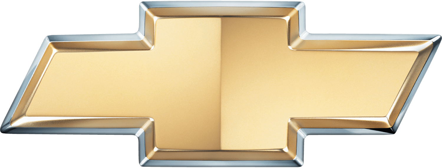 Gold and silver Chevrolet logo in the shape of a bowtie.