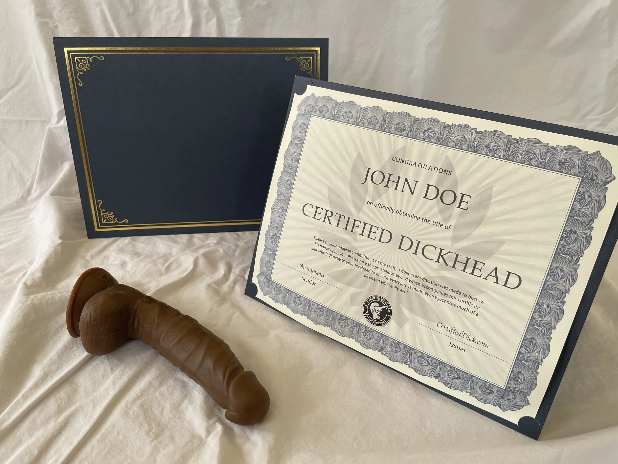 Dickhead Certification with Black Dildo