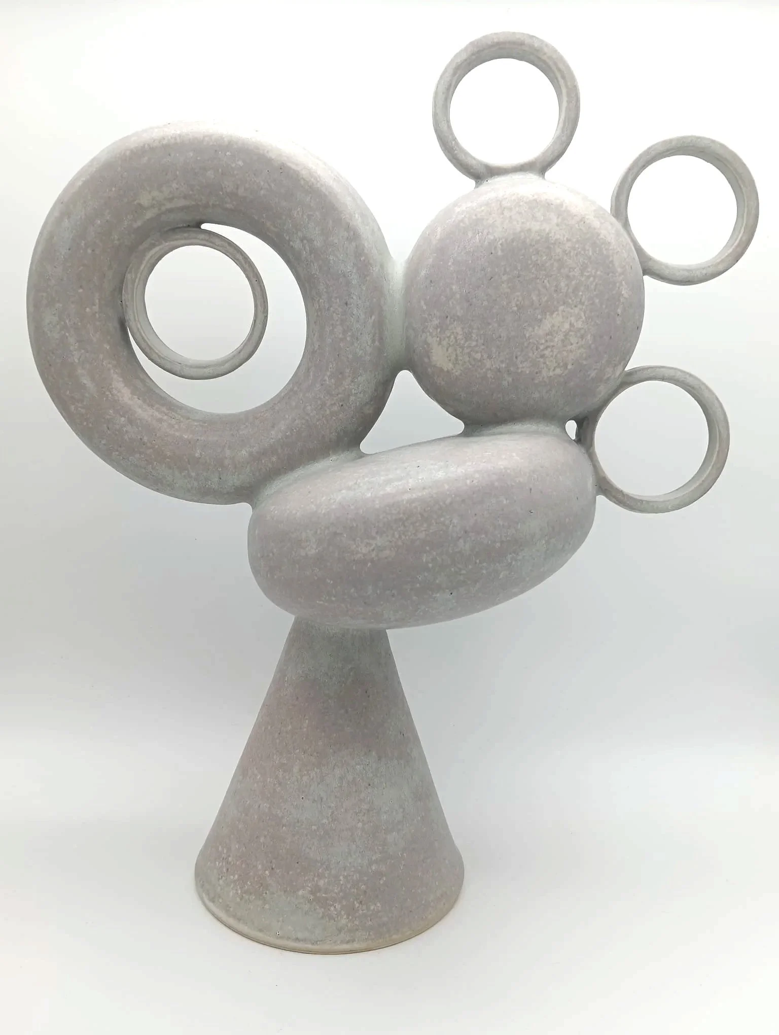 Circular Cling, 2026.  White Stoneware.  29.5 cm