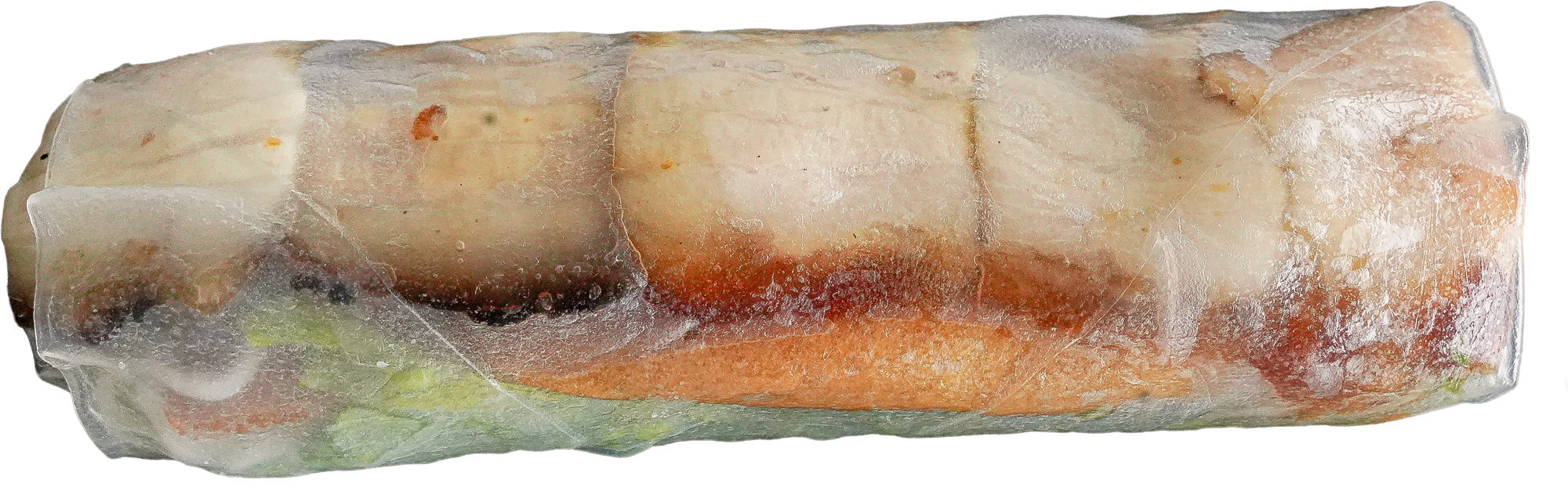 Close-up of Roast Pork Belly Banh Mi Boy summer roll.
