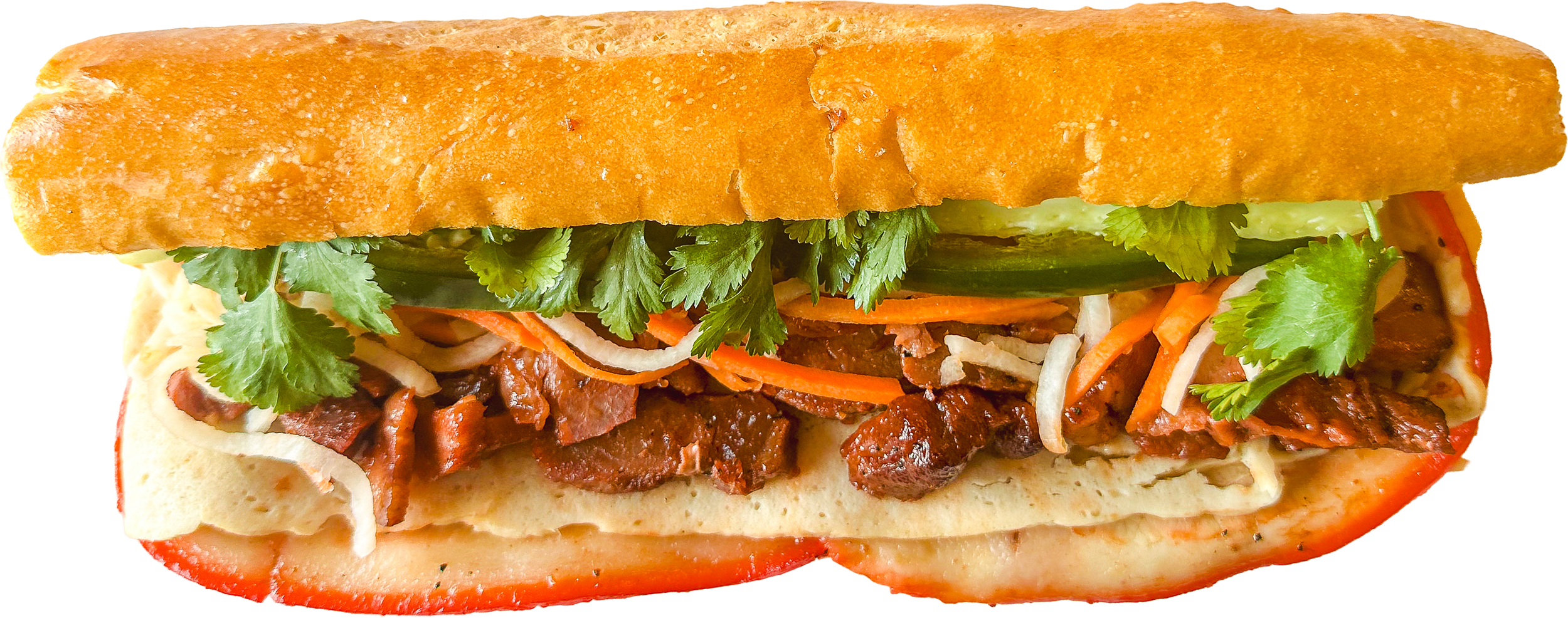 Close-up of the original Banh Mi Boy sandwich.