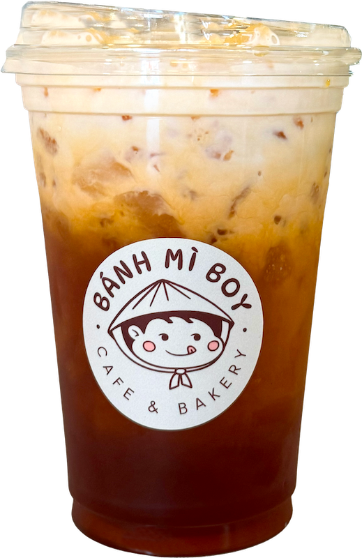 A cup of Thai Iced Tea from Banh Mi Boy.