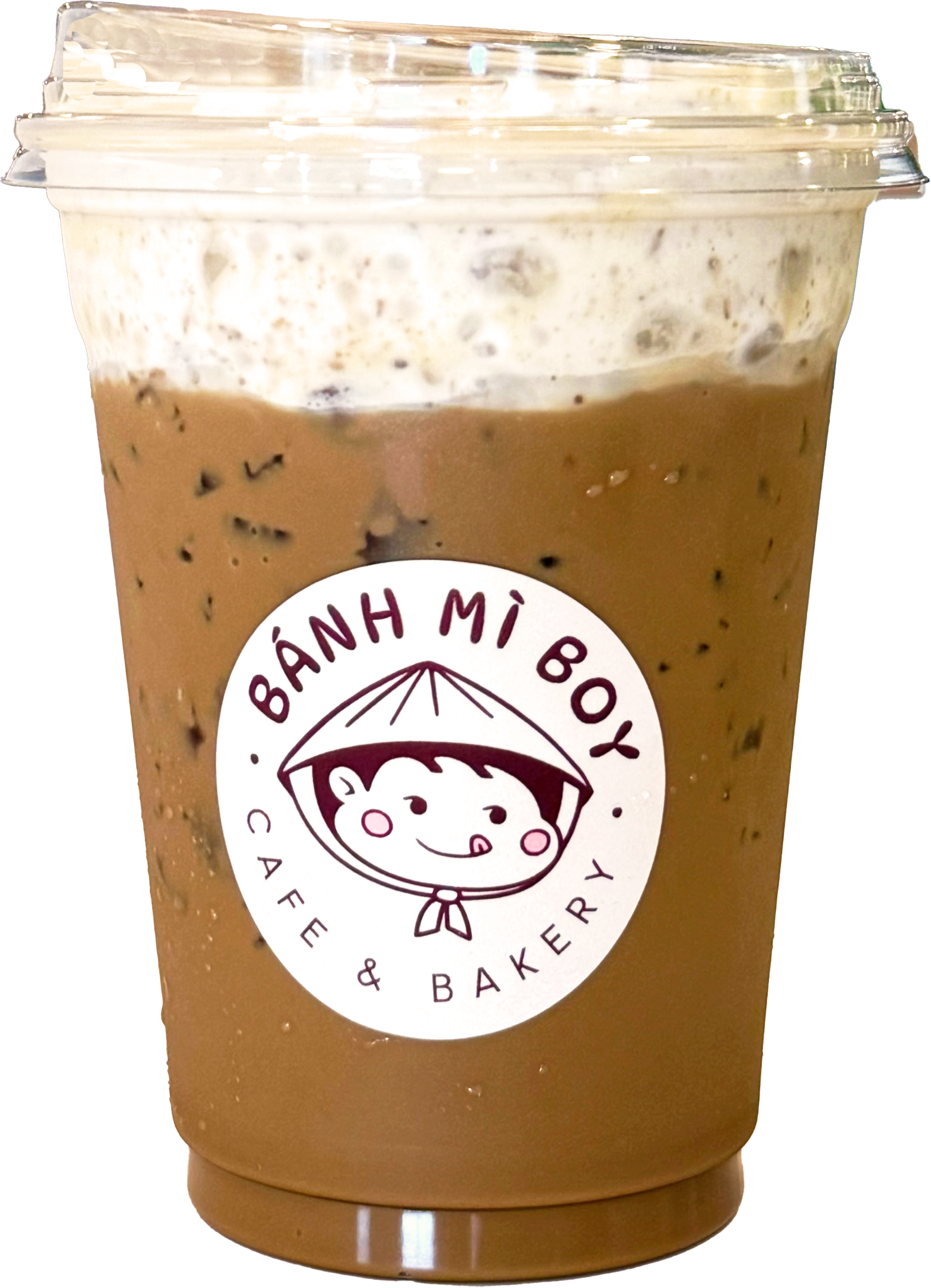 cup of Sesame Foam Iced Coffee at Banh Mi Boy