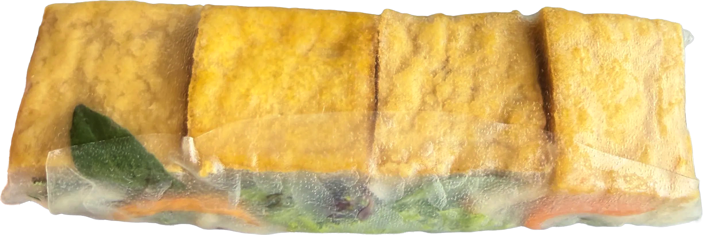 Close-up of Fried Tofu Banh Mi Boy summer roll.