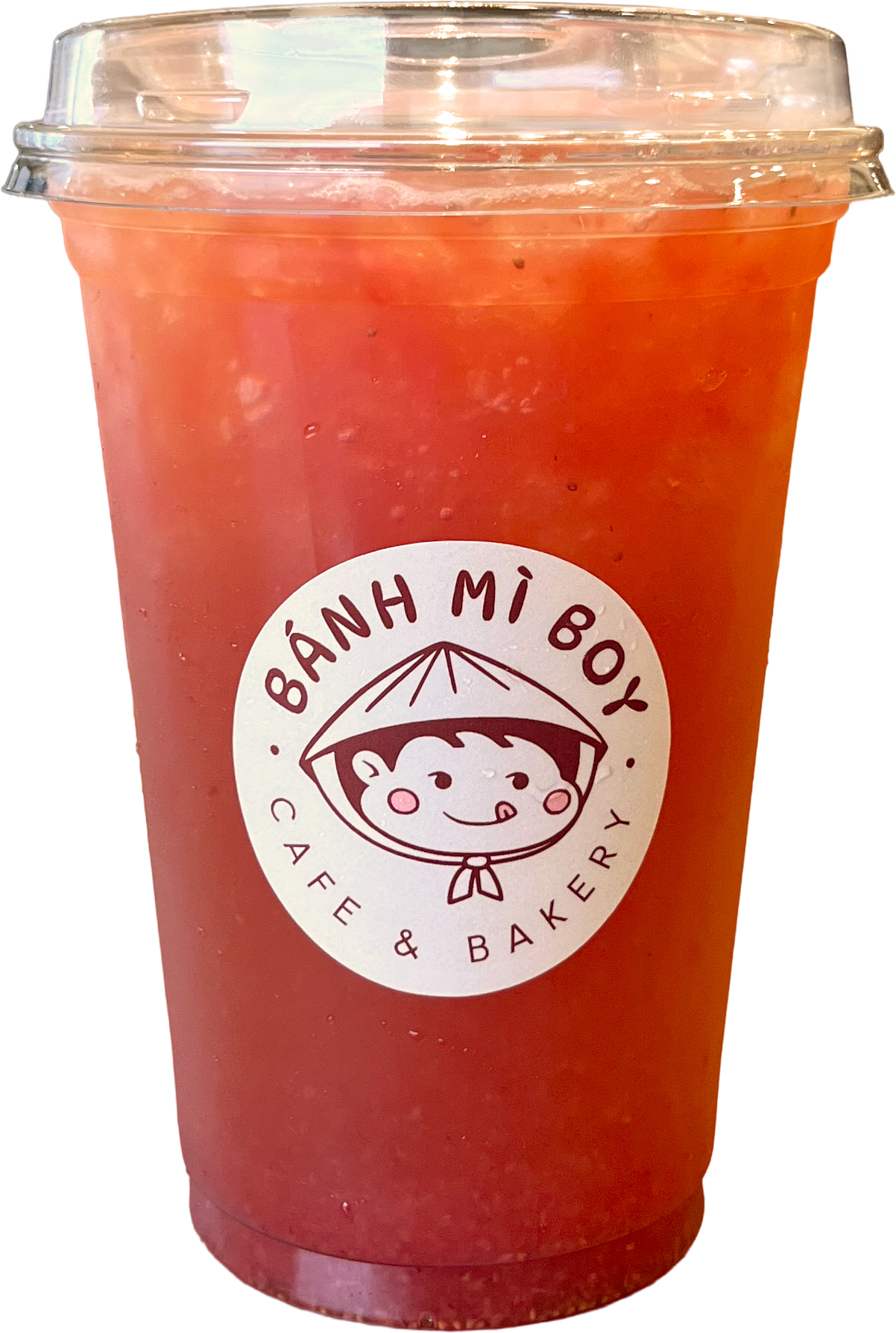 cup of Strawberry Calamansi Iced Tea at Banh Mi Boy