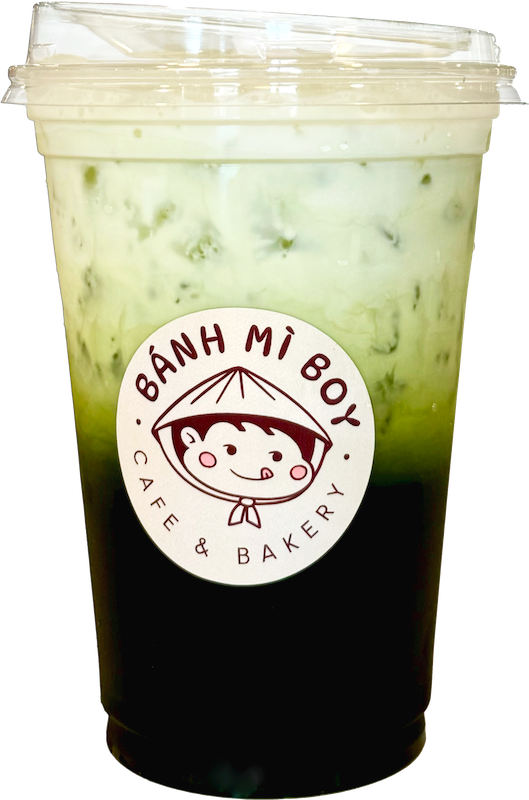 A cup of Green Thai Iced Tea from Banh Mi Boy.