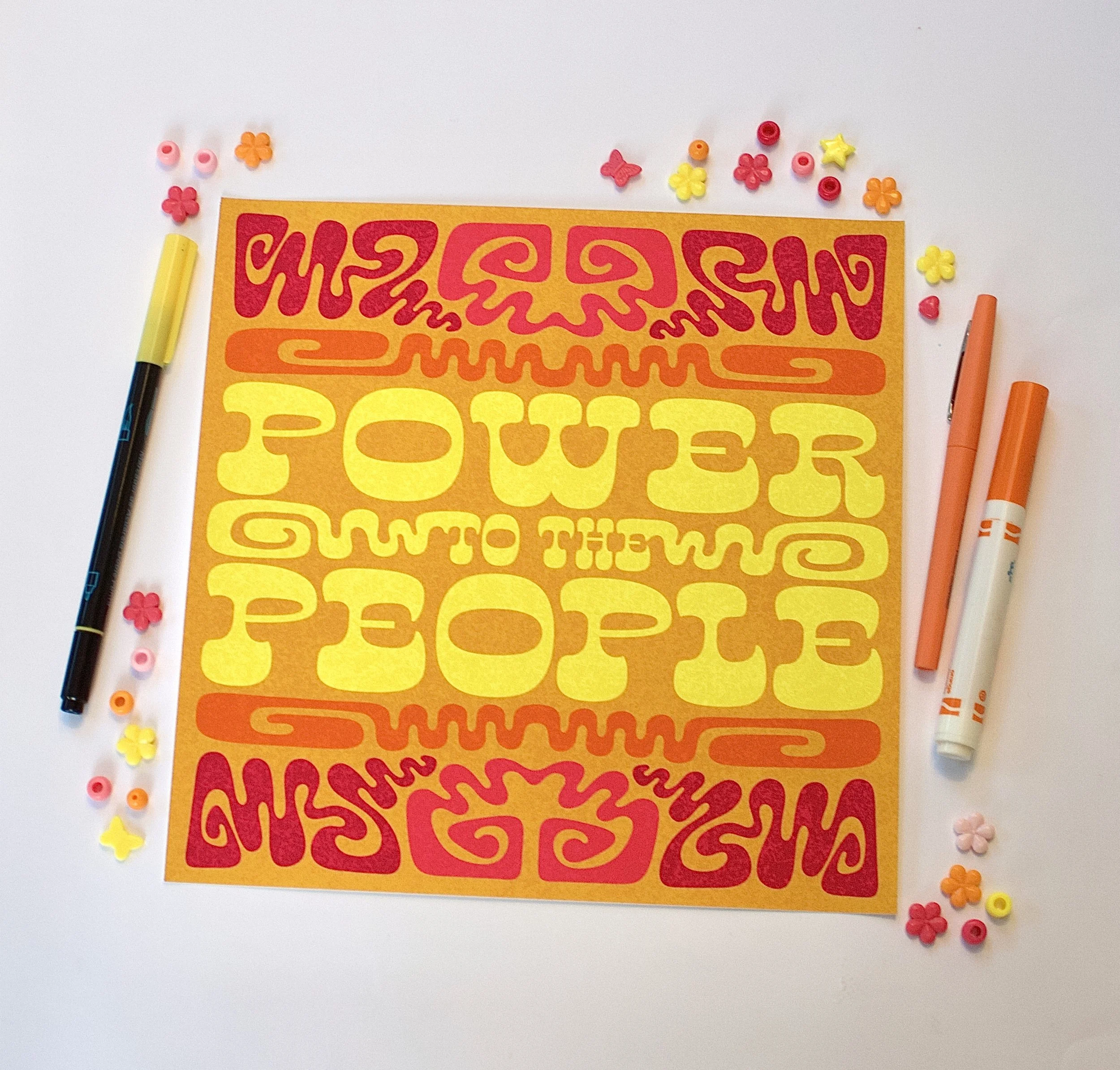 Power To The People - 10x10in Print
