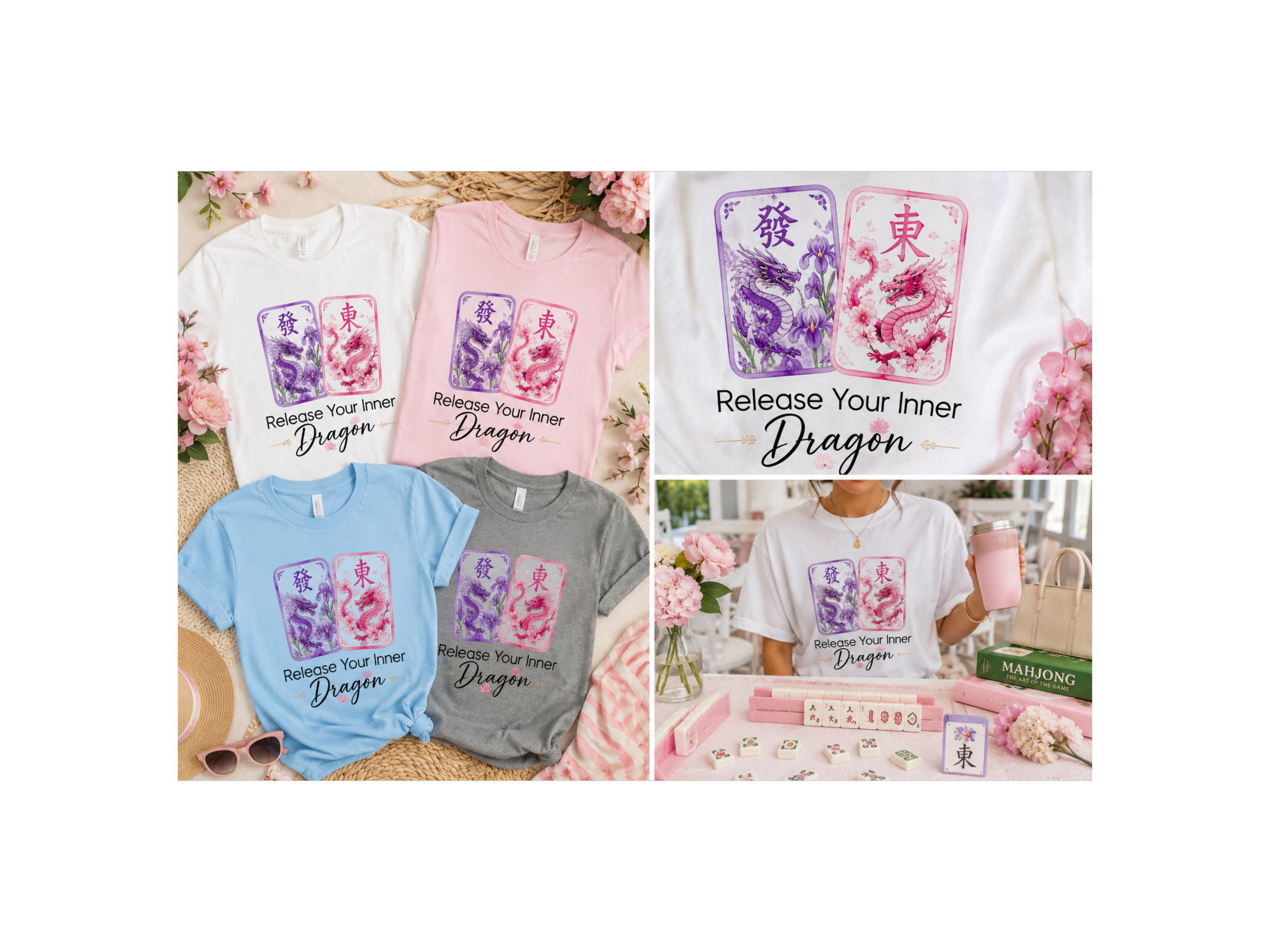 Release Your Inner Dragon T-Shirt | Mahjong Dragon Tiles design