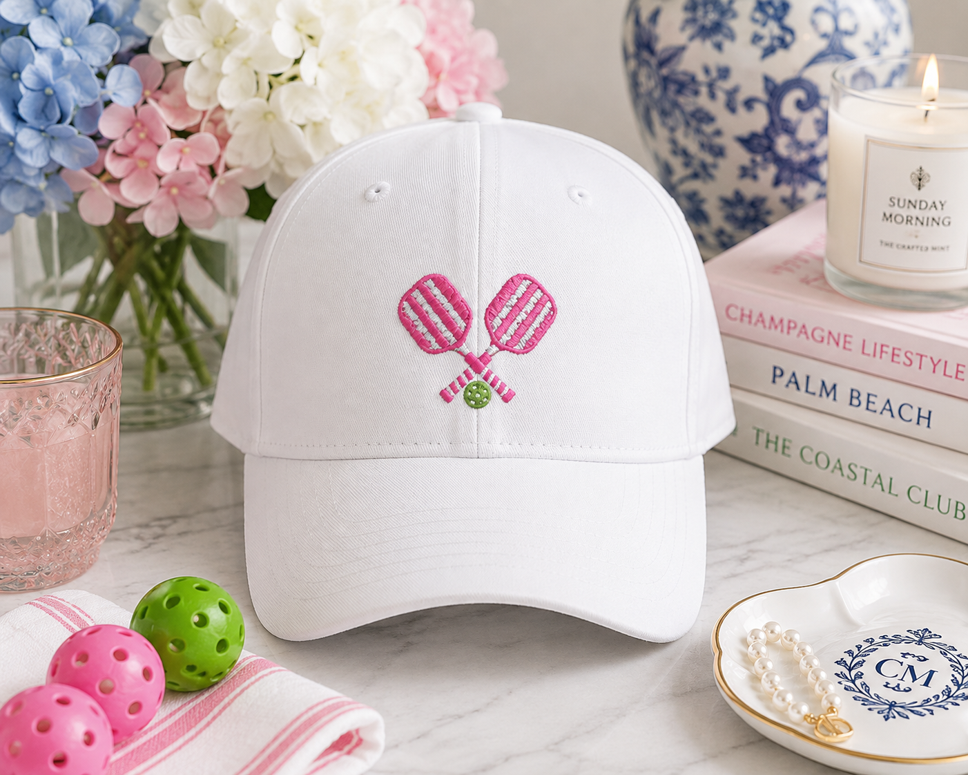 Embroidered Candy Cane Spatula Cap — Holiday Baking Chef Hat