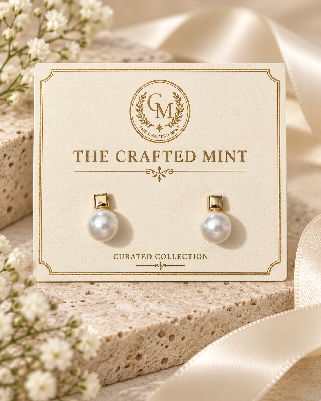 Chic High-Gloss Pearl Stud Earrings
