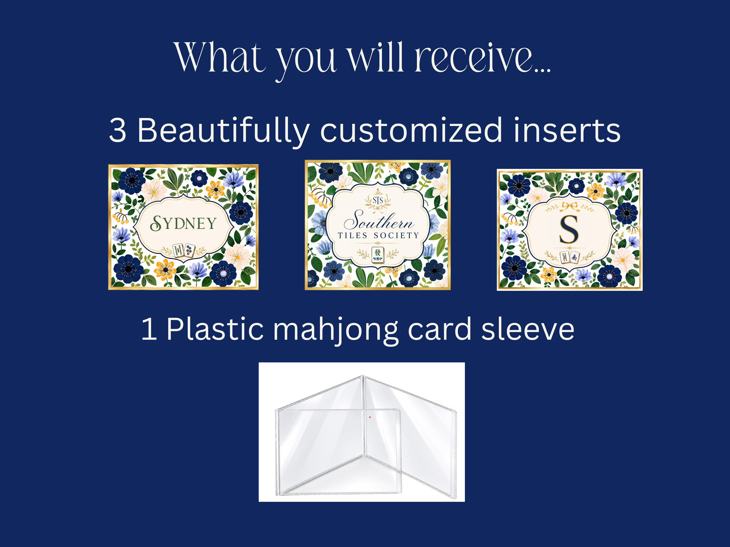 Personalized Mahjong Card Sleeve with 3 Custom Inserts