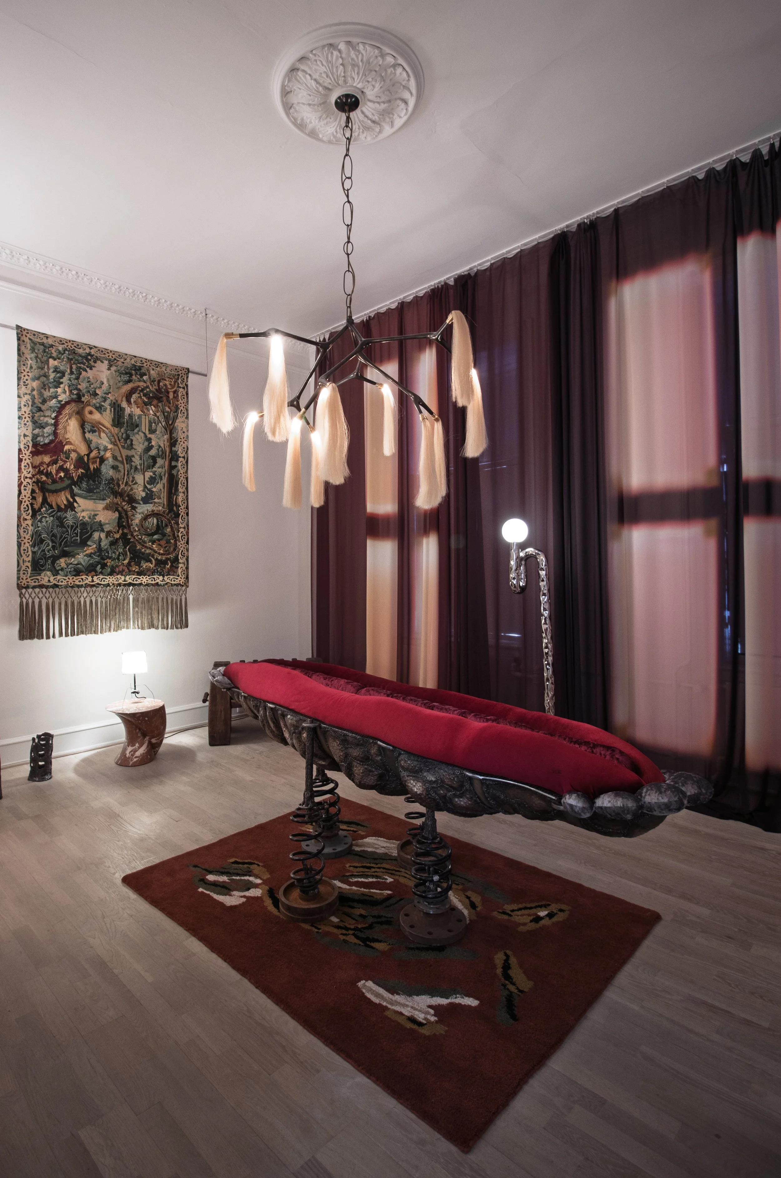 Installation view of The Romantic Room by Persona during 3daysofdesign in Copenhagen, featuring Valeria R.O.'s ceramic works.