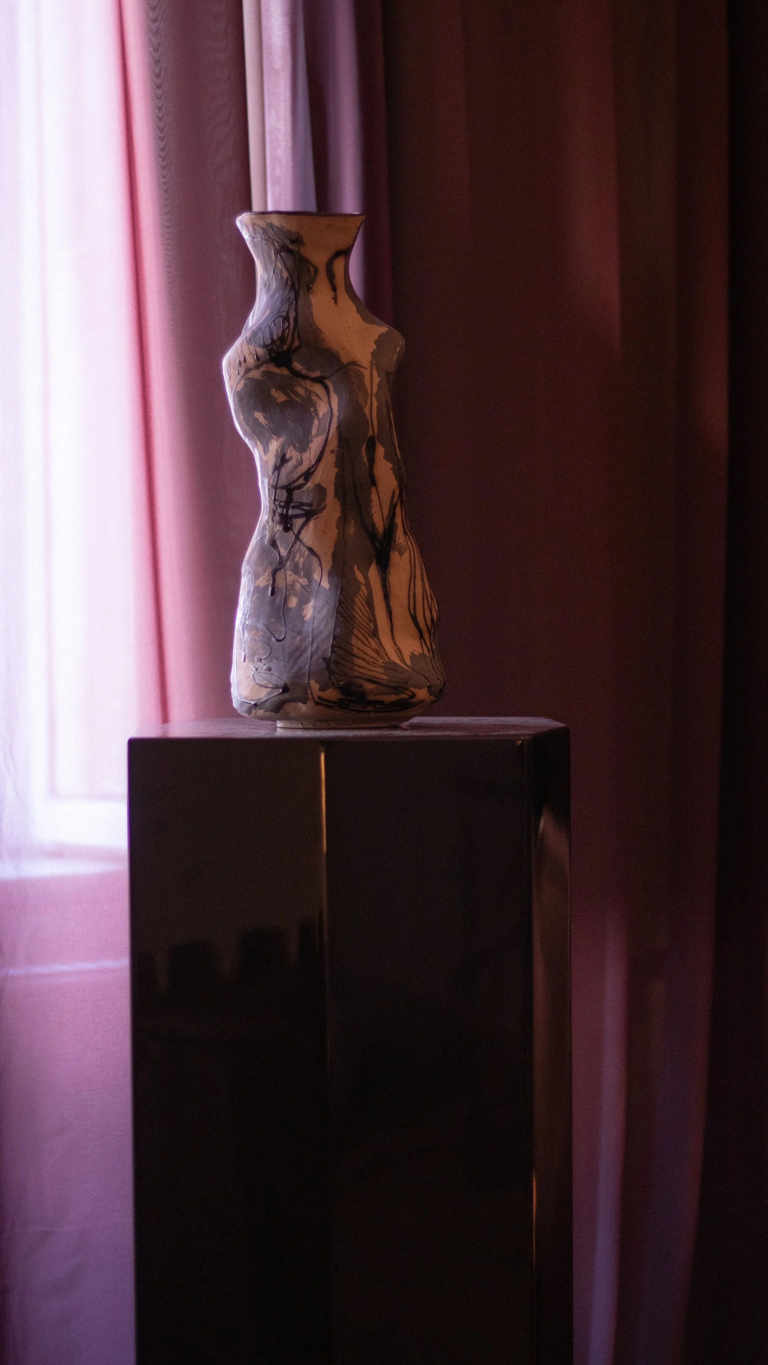 Detail of The Romantic Room exhibition during 3daysofdesign, showing Valeria R.O's sculptural ceramic work displayed within the installation.