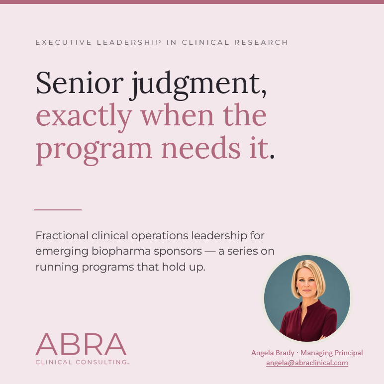 What Fractional Executive Leadership Means for Emerging Biotech Sponsors