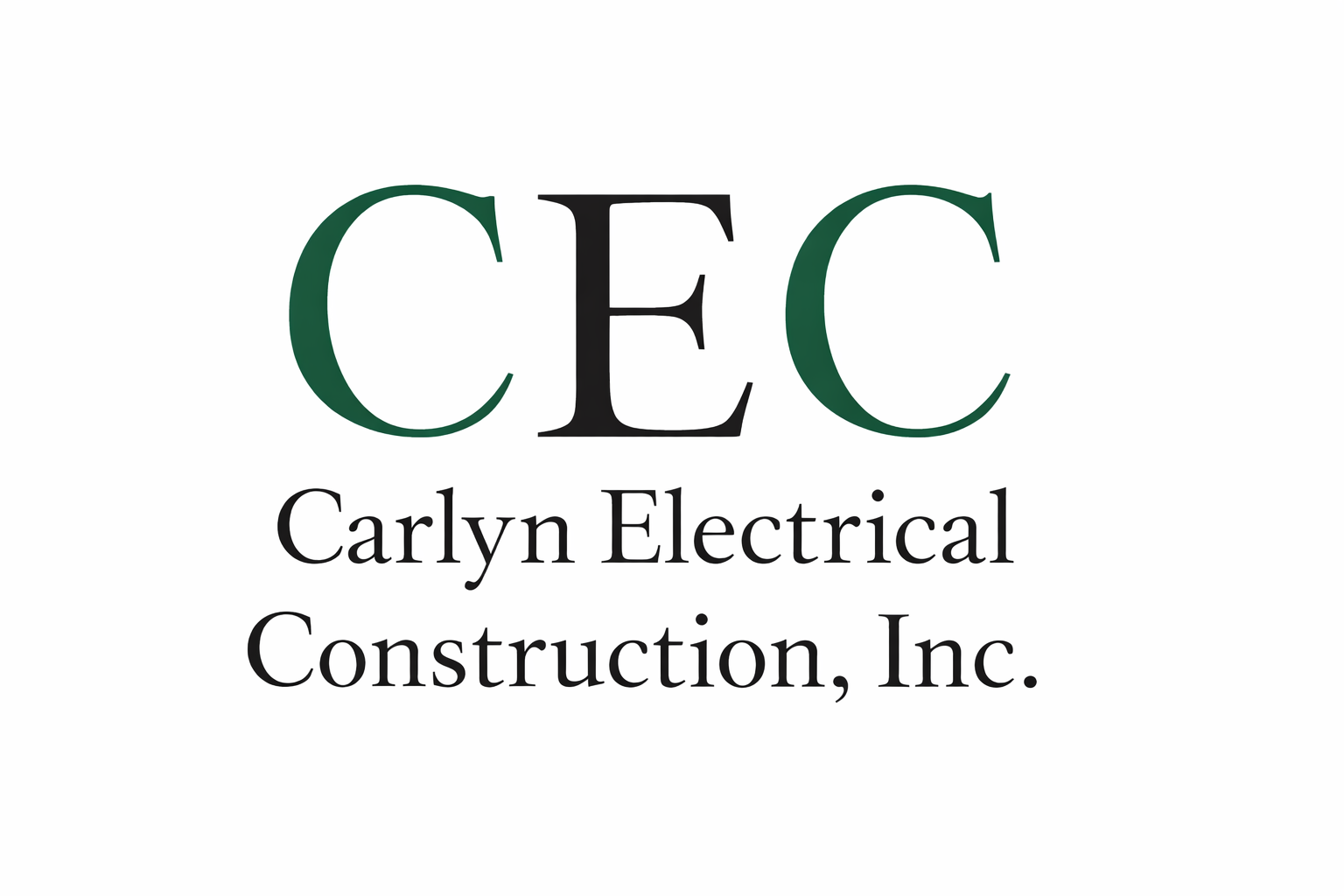 Logo for Carlyn Electrical Construction, Inc., with the initials CEC in large letters above the company name.