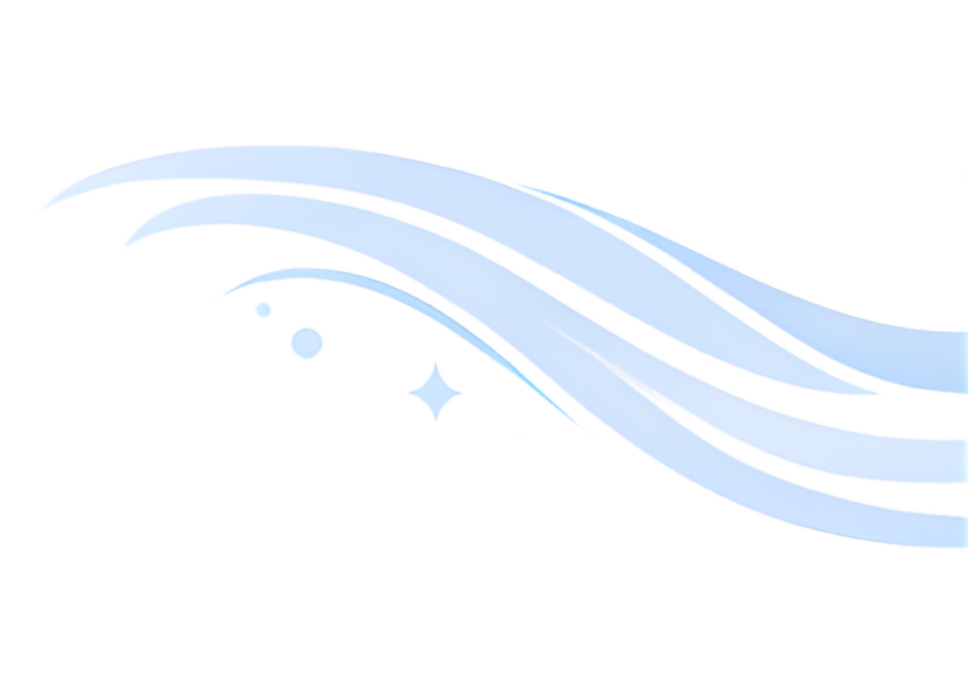 Light blue wavy lines with small star and circle accents on a black background.