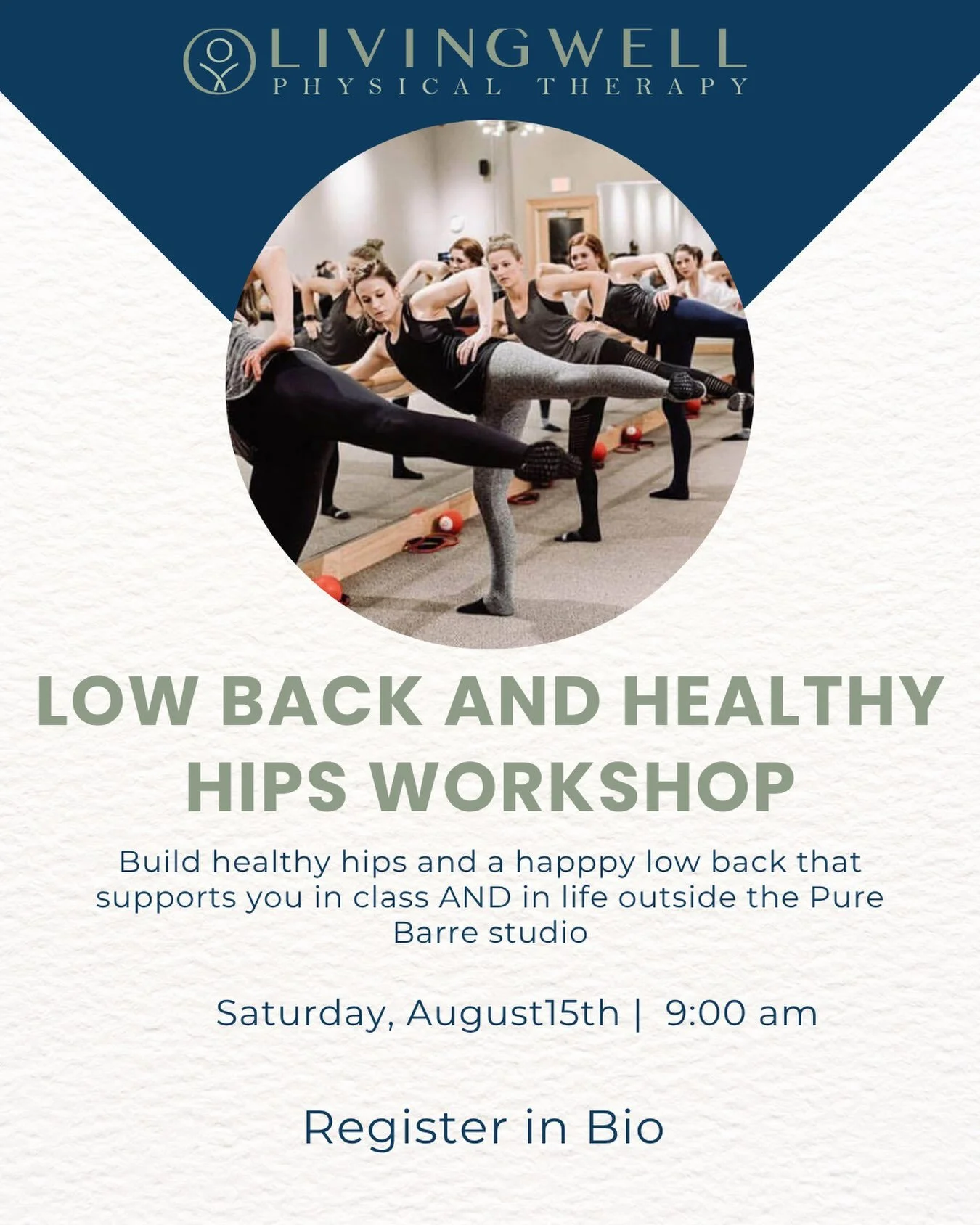 Healthy Low Back &amp; Hips Workshop 💪✨

Tight low back or hips during Barre? Instead of simply stretching, let&rsquo;s look at why you may be feeling restricted&mdash;and what you can do about it.

Join us for this FREE workshop to:

💪 Build stren