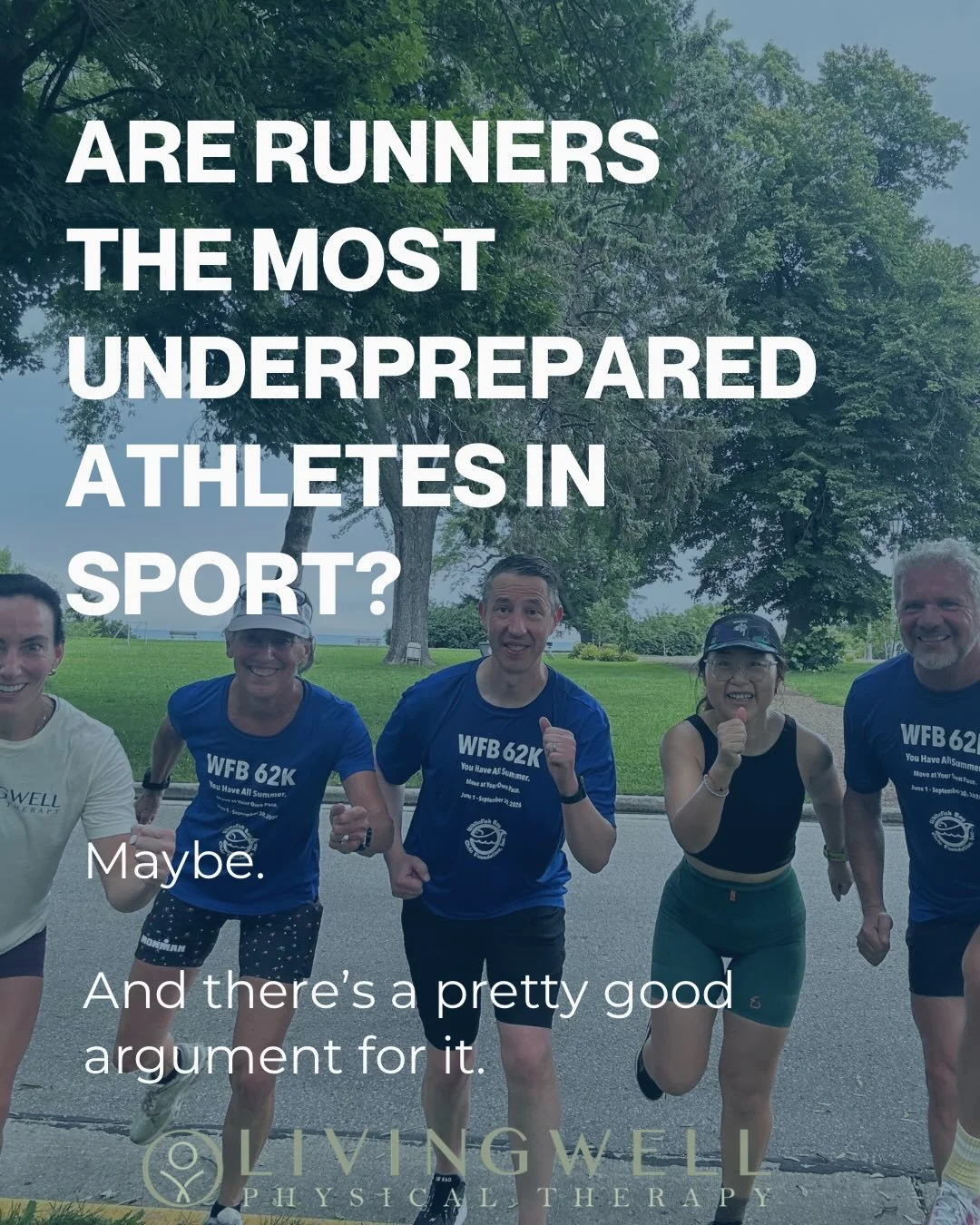 Runners are incredibly good at one thing:

Running.

Oftentimes the training that surrounds the running doesn&rsquo;t actually prepare the body for what running demands.

Running places repeated loads through your muscles, tendons, joints, and bones.