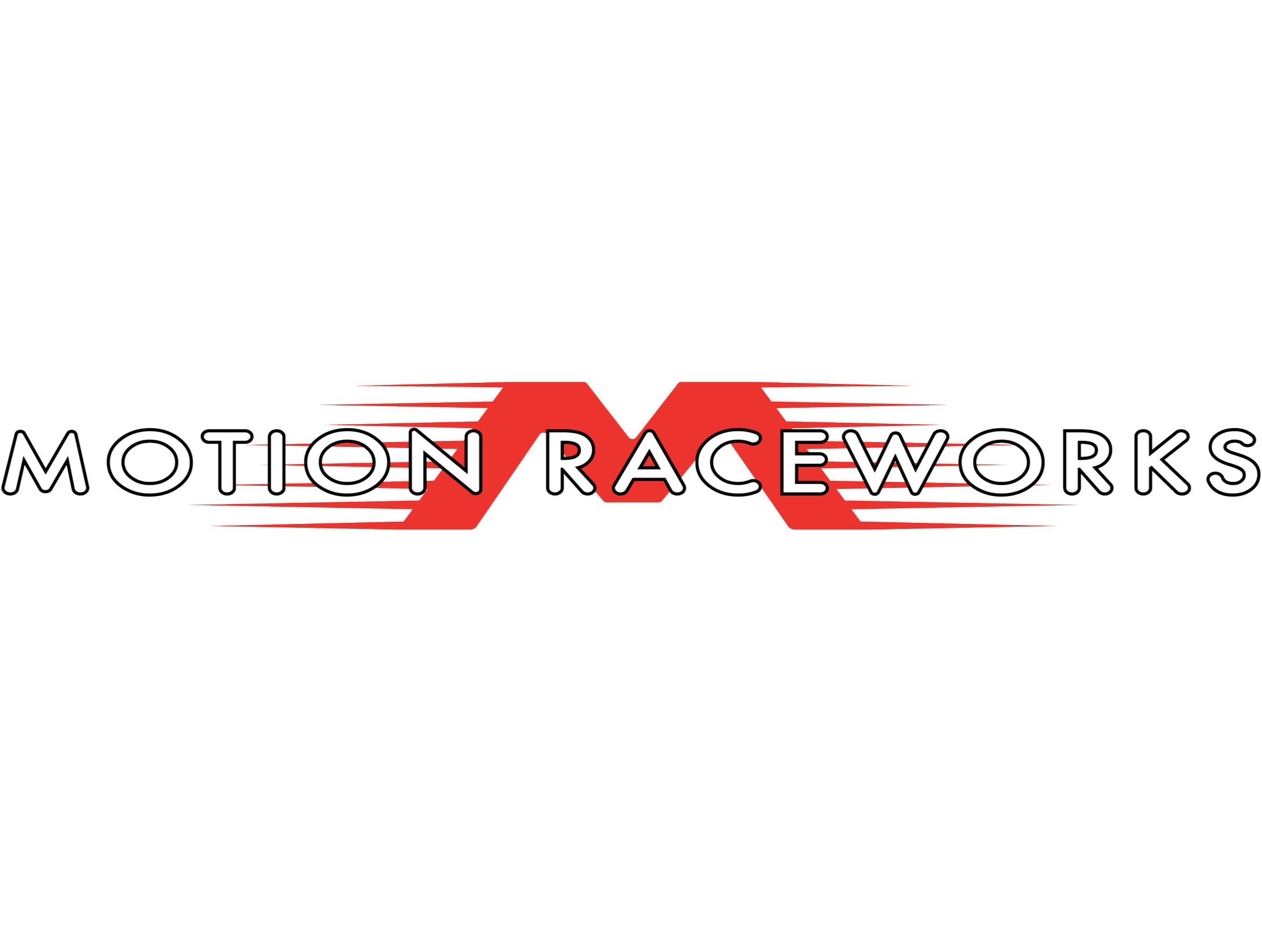 Logo for Motion Raceworks featuring a stylized red and white design with the words 'MOTION RACEWORKS'.