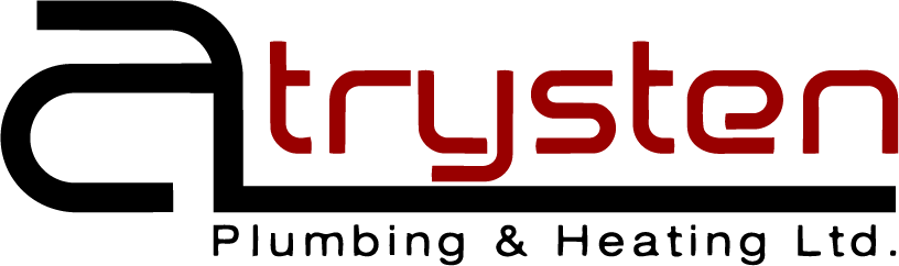 Logo of Trysten Plumbing & Heating Ltd. featuring a stylized 'a' and the company name in black and red text.
