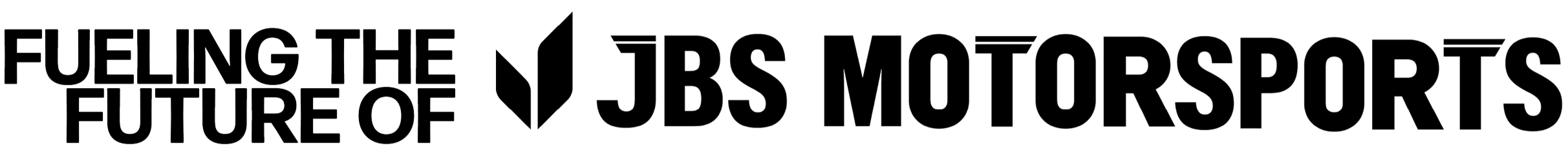 Logo with the text "Fueling the Future of JBS Motorsports" and a stylized winged emblem.