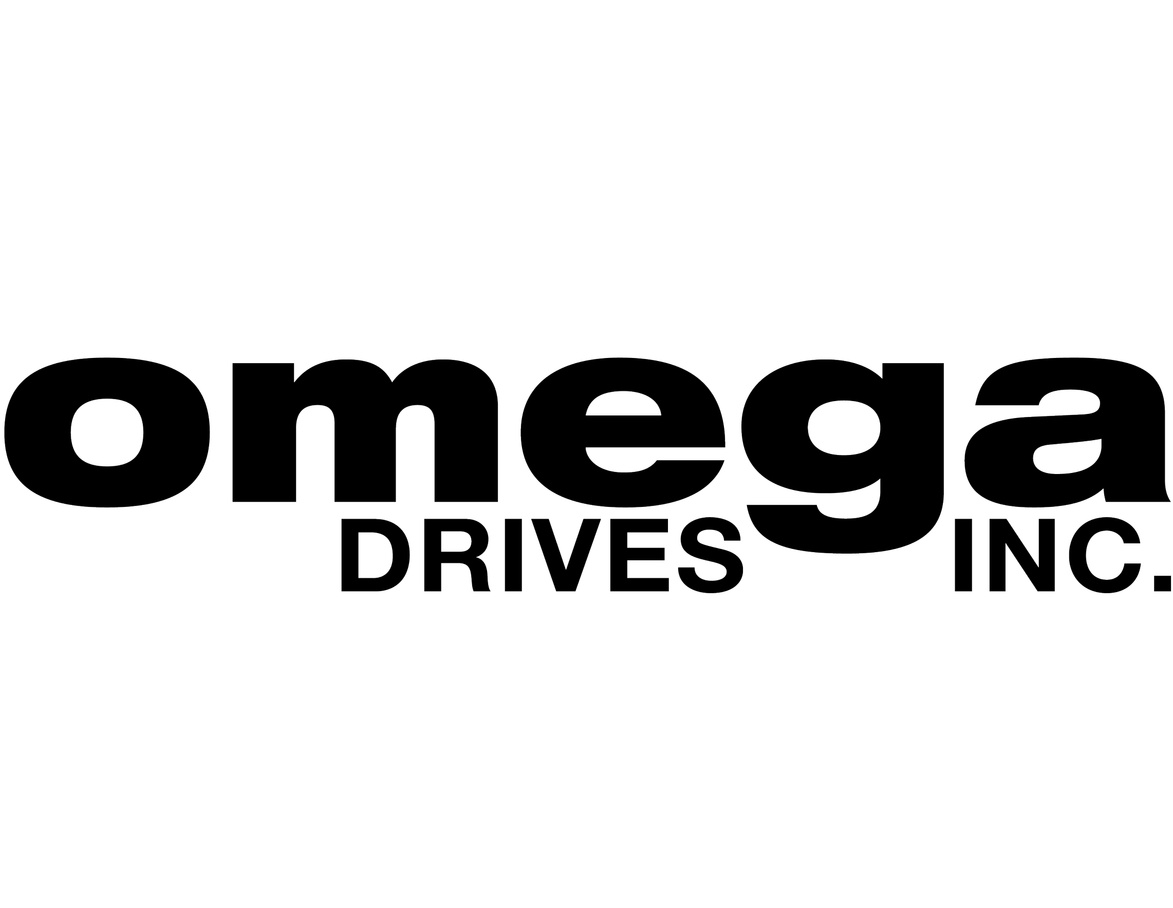 Black background with large white outline text that reads 'Omegas driving.'
