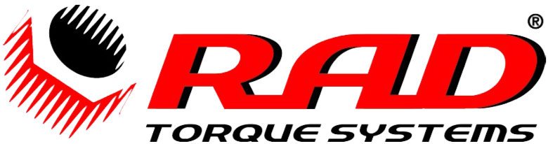 Rad Torque Systems logo with a stylized red and black spiral design.