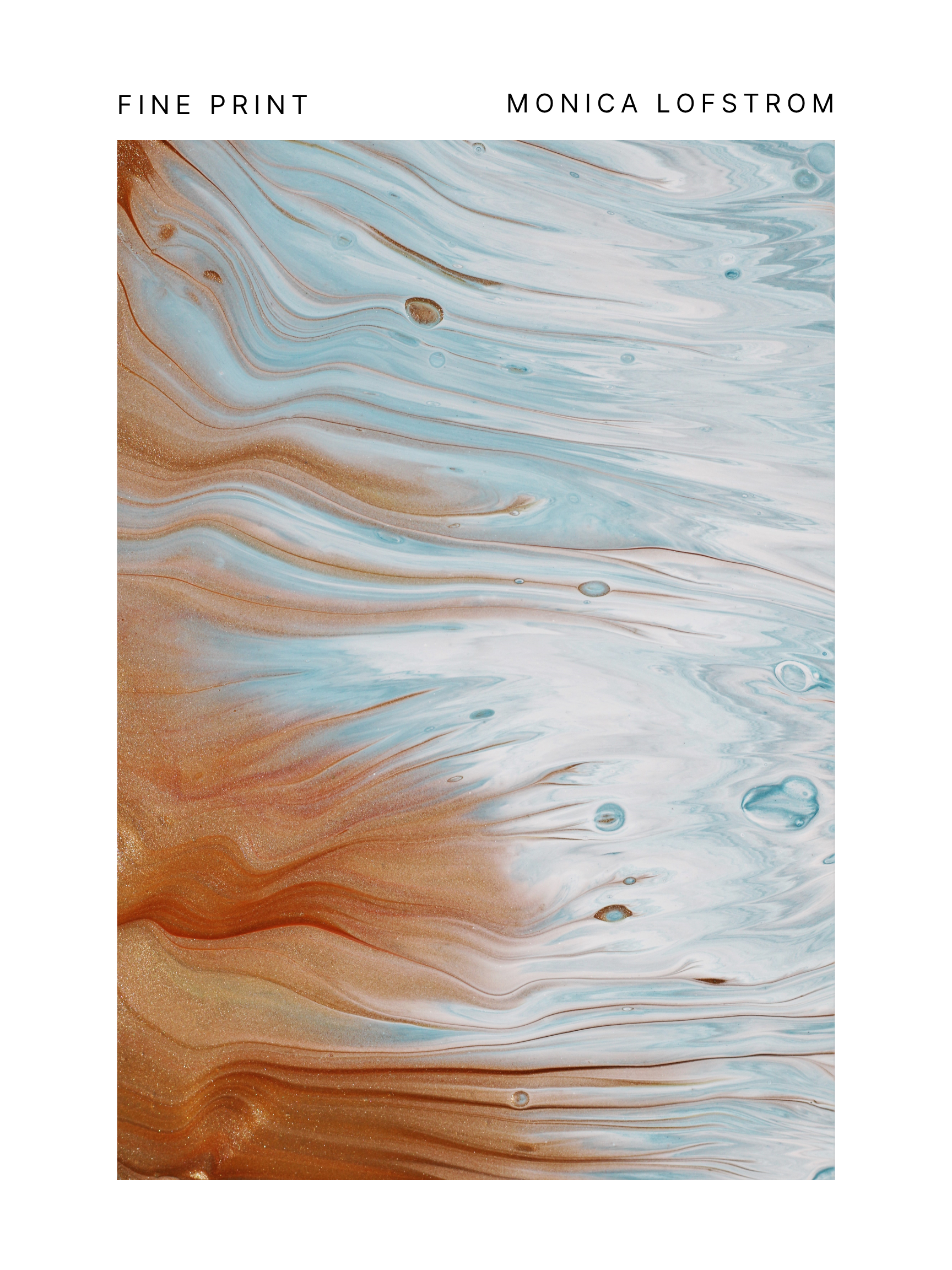abstract marbled art with swirling patterns in shades of tan, blue, white, and light green