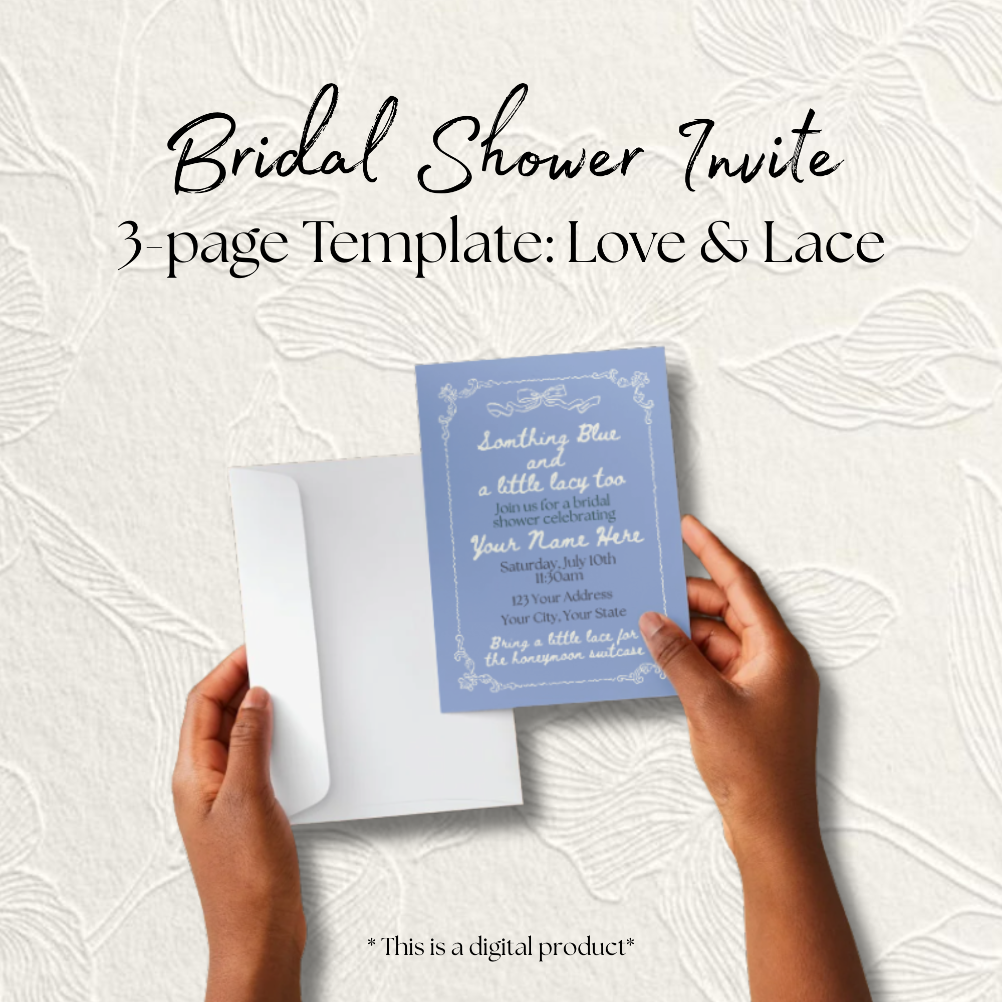 Bridal Shower Love and Lace Canva Invite Template