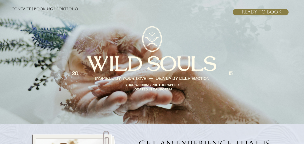 An Image of a website Build for wild souls photography located in california a wedding photography website