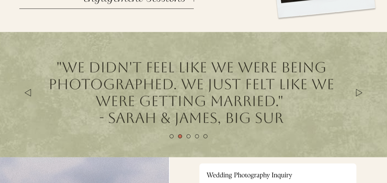 An Image of a website Build for wild souls photography located in california a wedding photography website by creative coast in san luis obispo