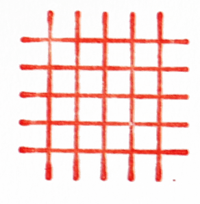 Red grid pattern with horizontal and vertical lines on a white background