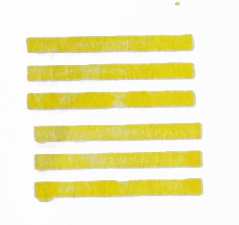 A piece of paper with seven horizontal yellow highlighter marks.