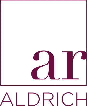 Text reading 'ar ALDRICH' with a black background and purple border.