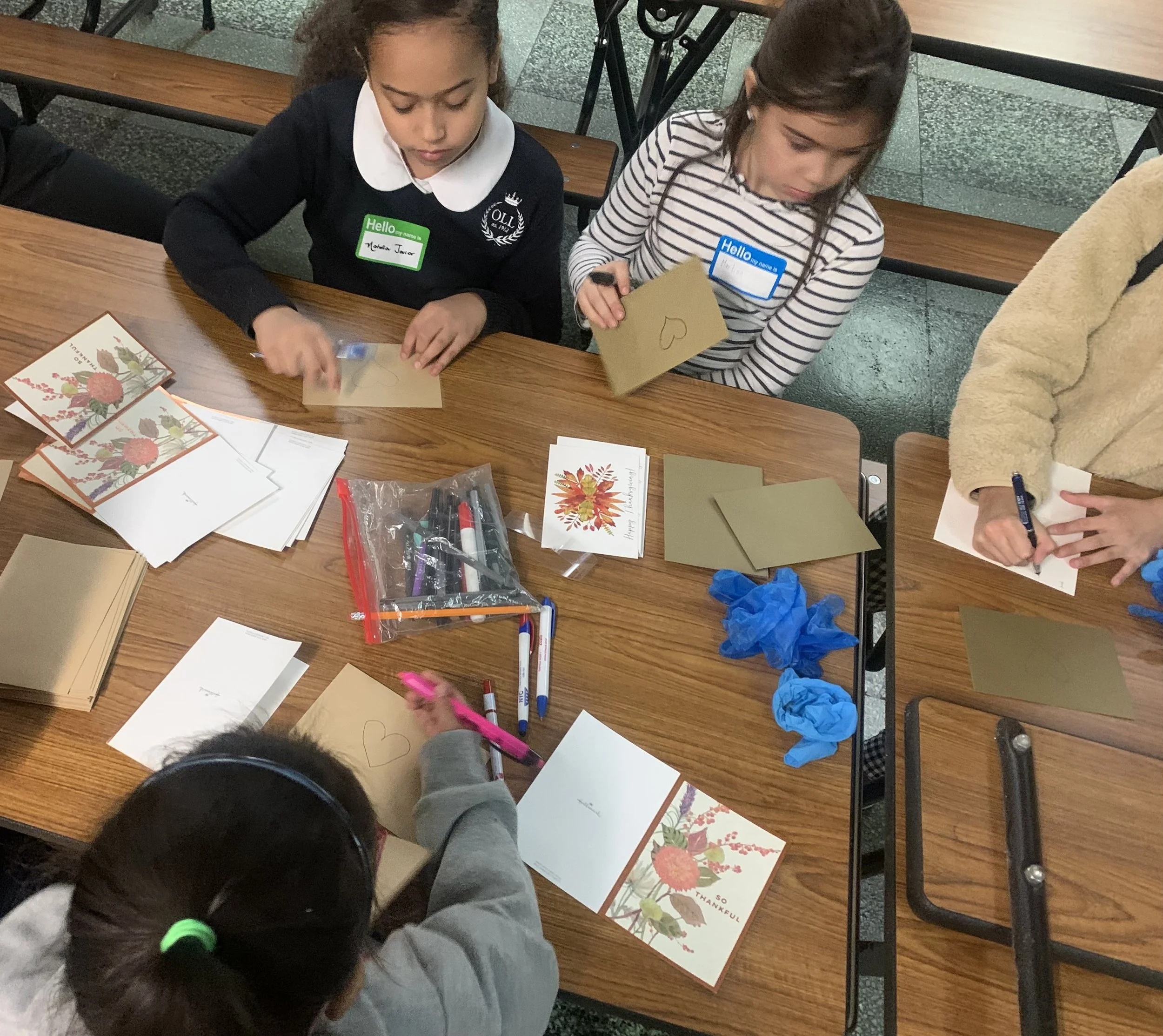 Not only did they assist in feeding those in need, they also wrote letters of thanks all the Food Pantry donors. 

