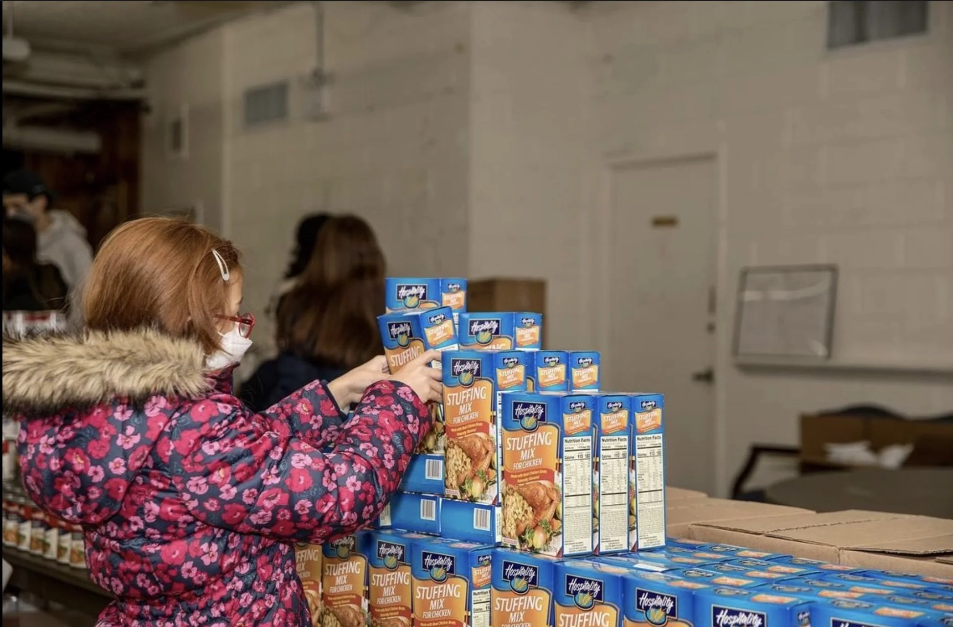 Pantry volunteers are often as young as six, and all of them are given jobs to help around the pantry.