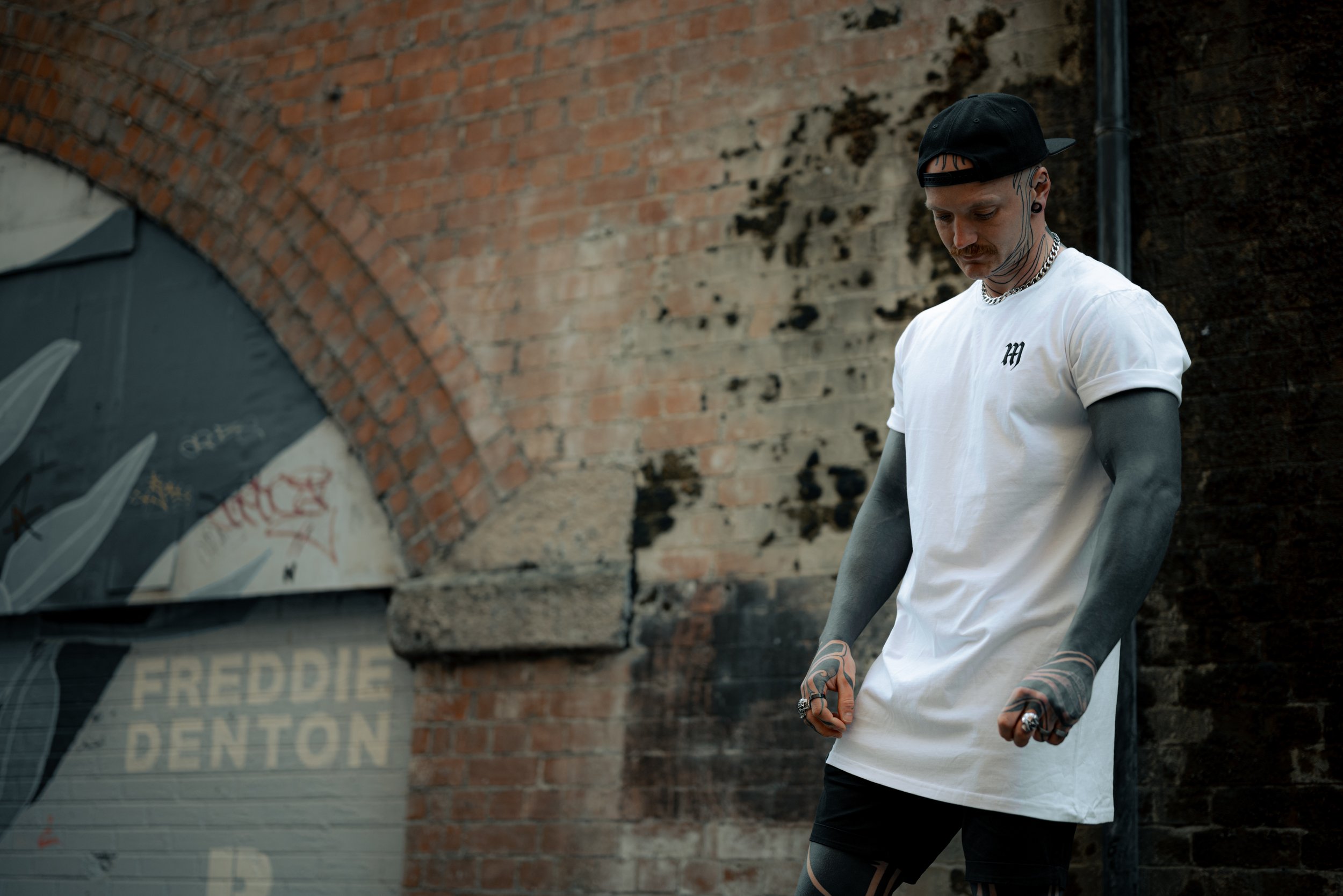 Garment: Crucial Longline - White / Model: @blackout_sinner / Photog: @crisgreaves