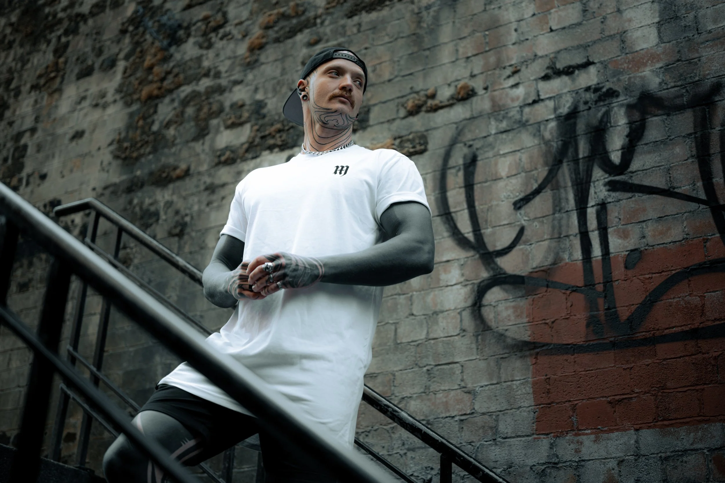 Garment: Crucial Longline - White / Model: @blackout_sinner / Photog: @crisgreaves