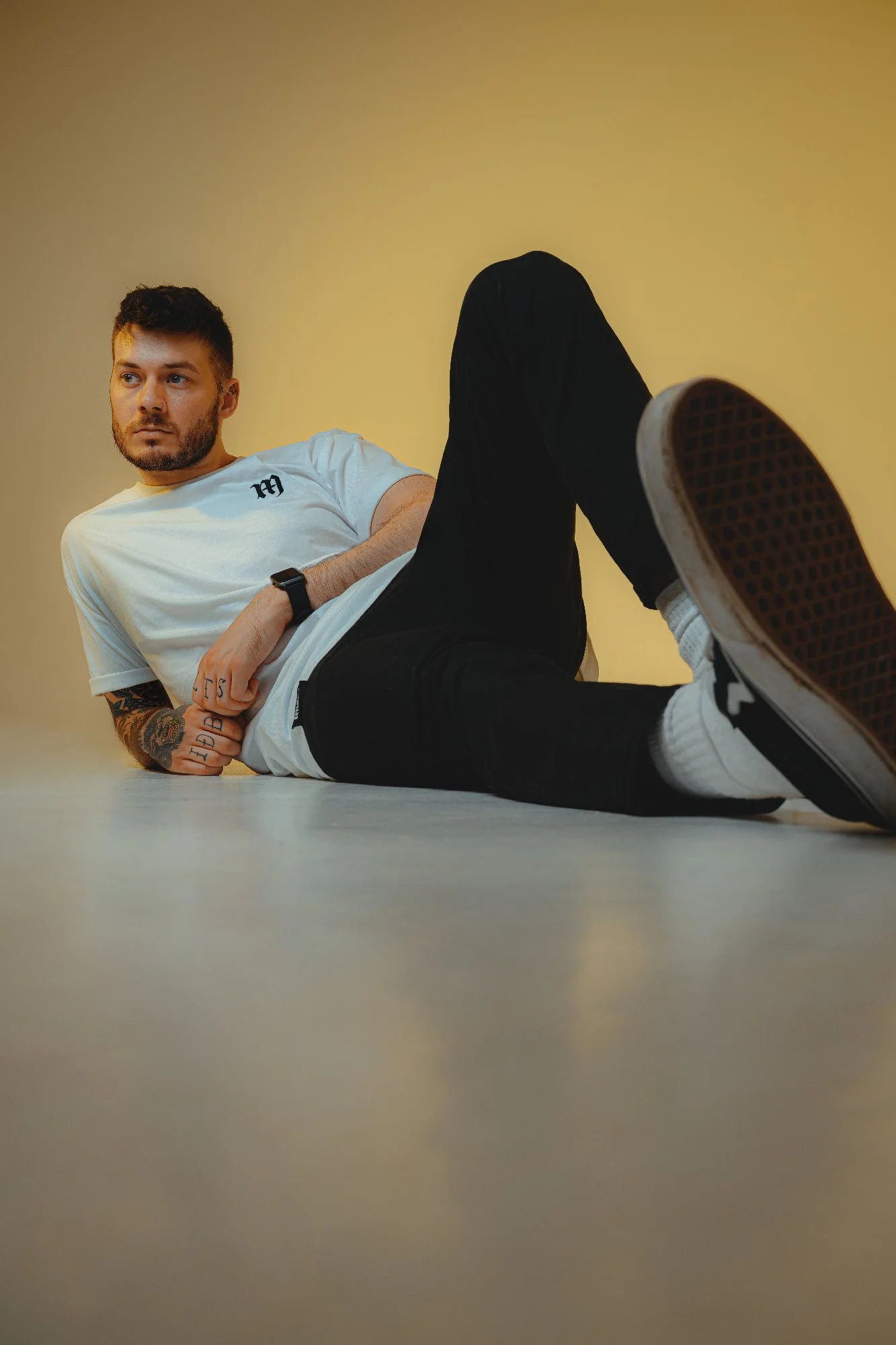 Garment: Crucial Longline - White / Model: @patrickdavidanderson / Photog: @crisgreaves