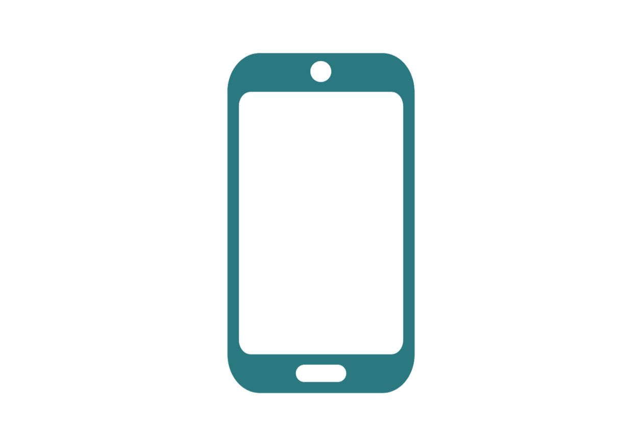 Illustration of a smartphone with a blank screen.