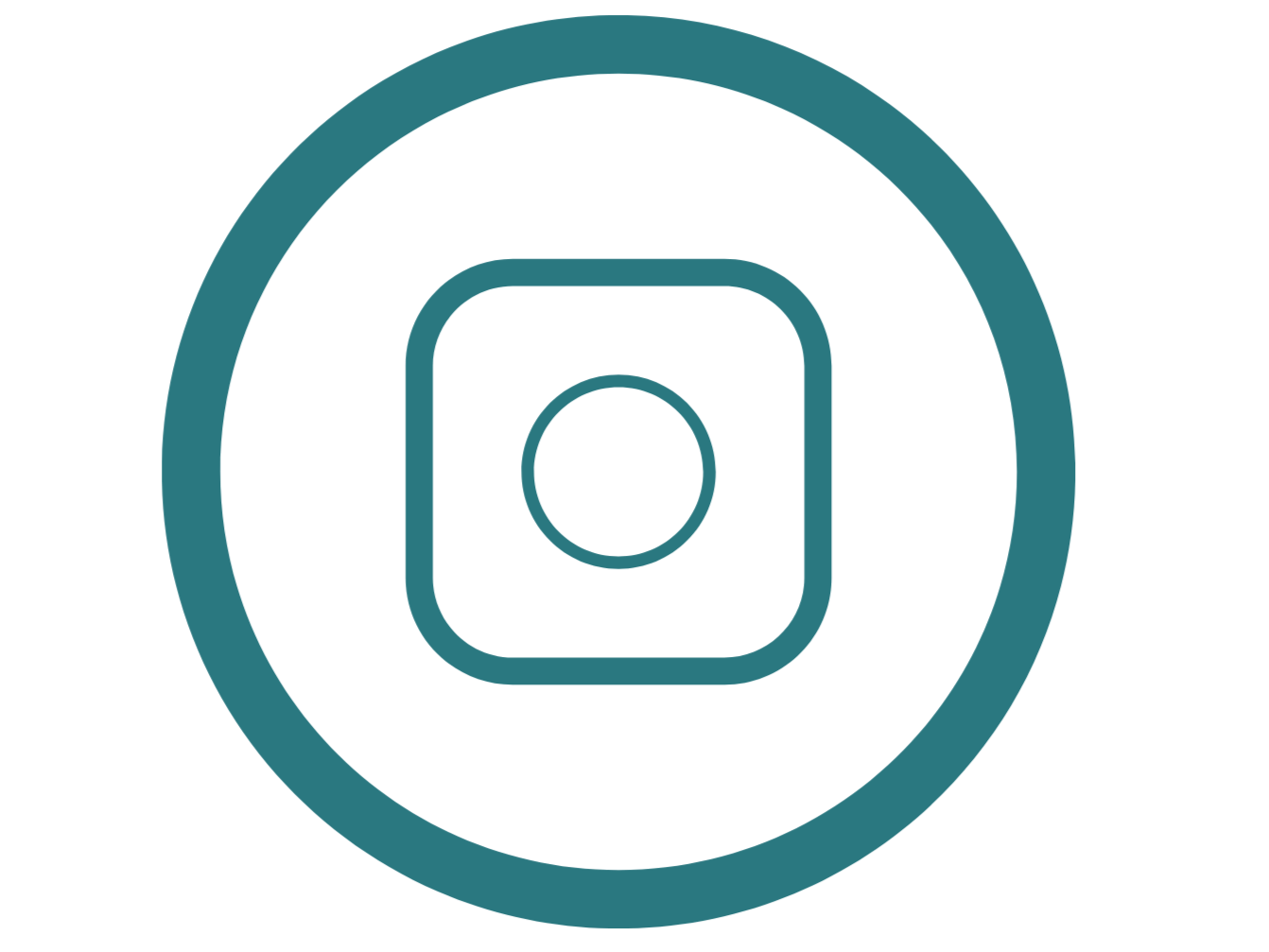Instagram logo with a camera icon inside a circle.