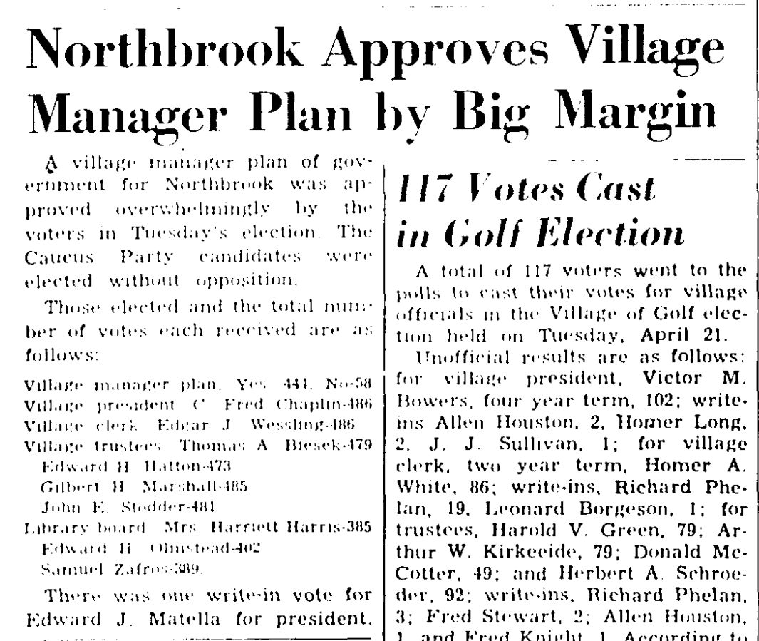 A New Chapter in Northbrook Government