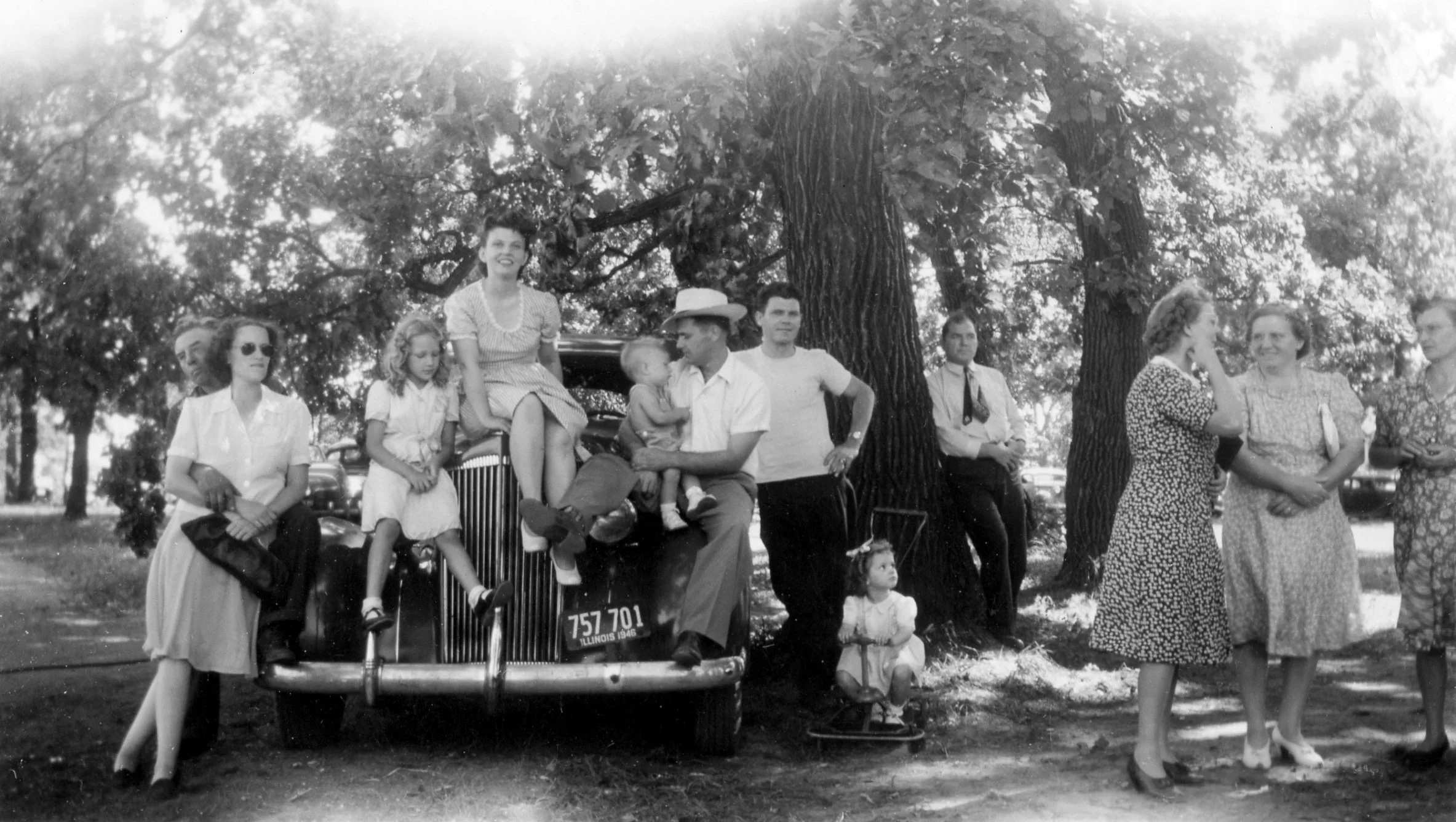 Public at Village Green in 1946