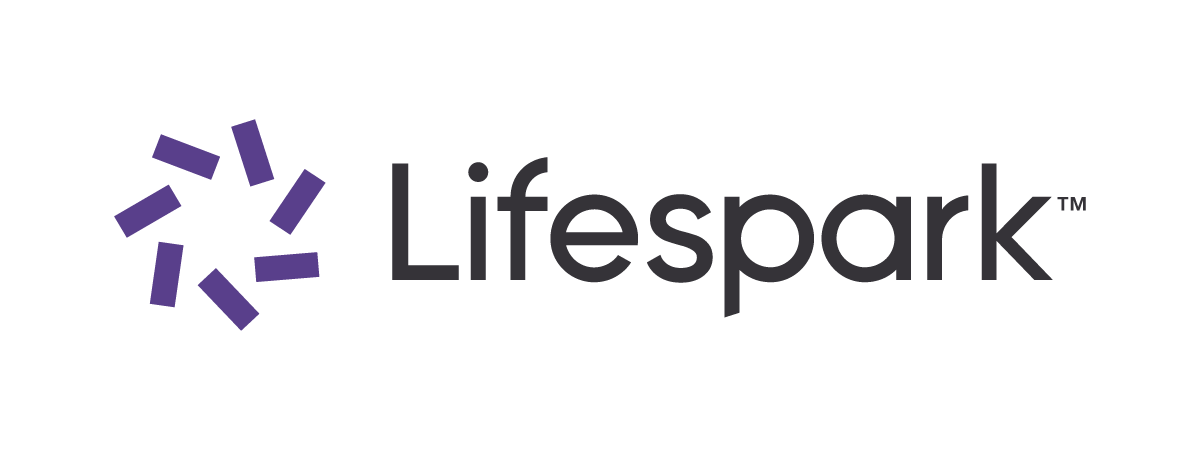 Meridian Healthcare Strategies partner's logo for Lifespark with a purple and black color scheme, featuring a circular, segmented icon and the word 'Lifespark' in lowercase letters.