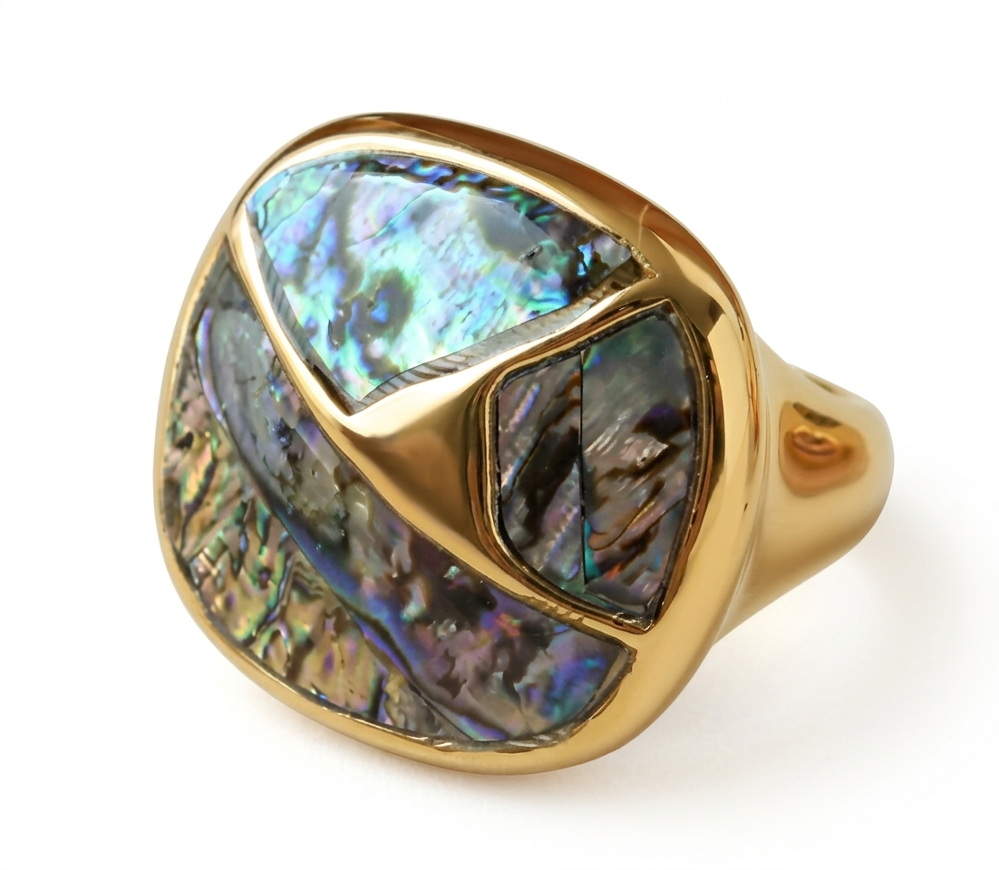 anillo chunky verde #6